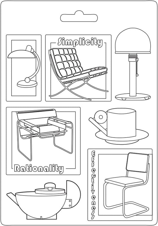 Stamperia Soft Mould A5 Bauhaus Chairs
