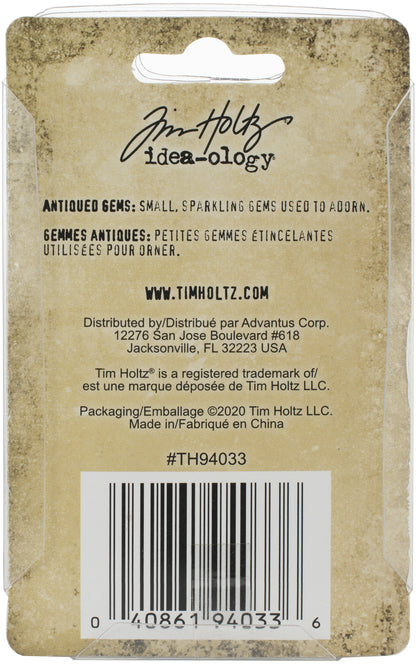 Idea-ology Tim Holtz Metal Adornments 12 Pcs - Antiqued Gems