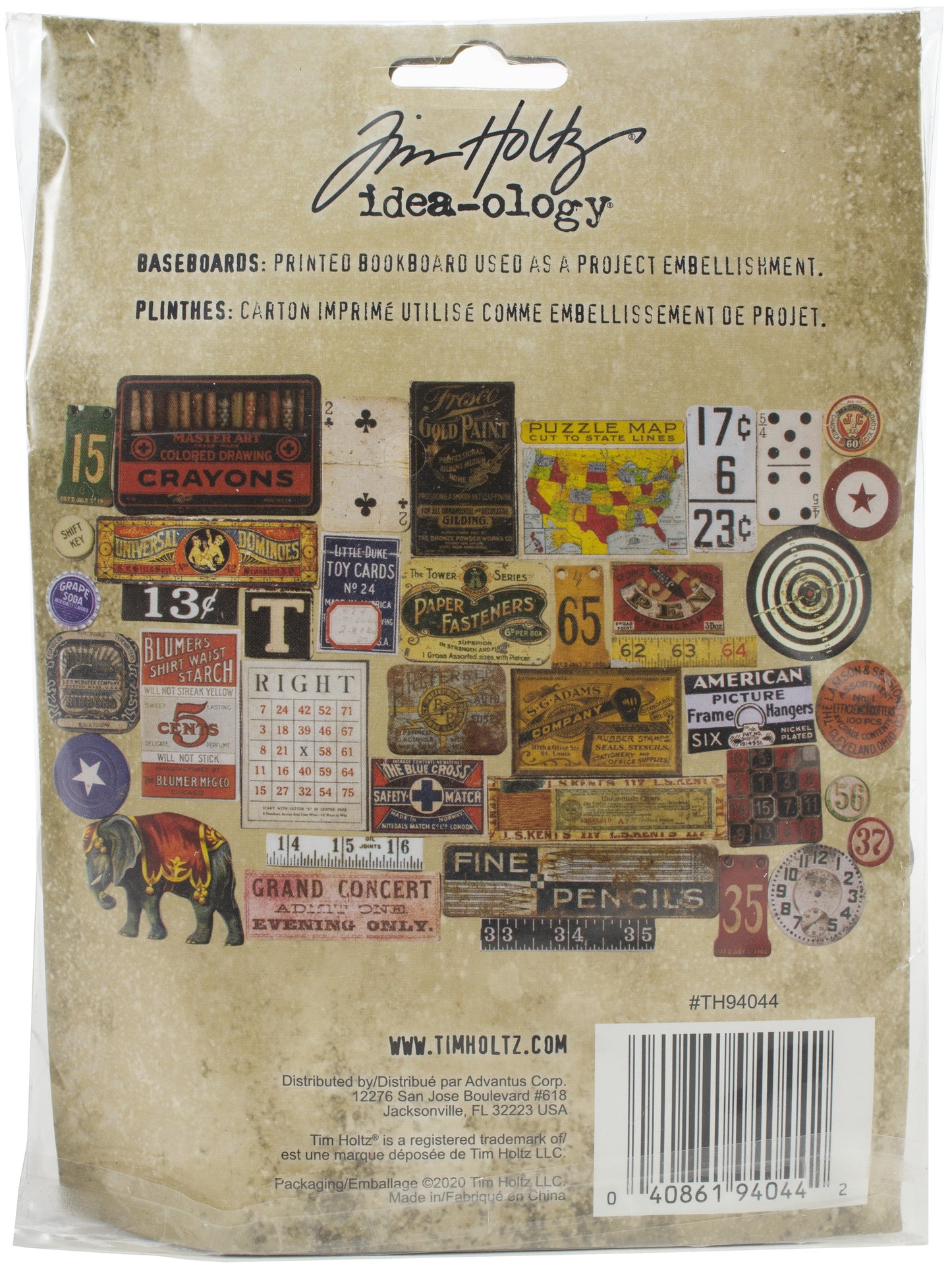 Idea-ology Tim Holtz Chipboard Baseboards 40 Pcs - Junk Drawer