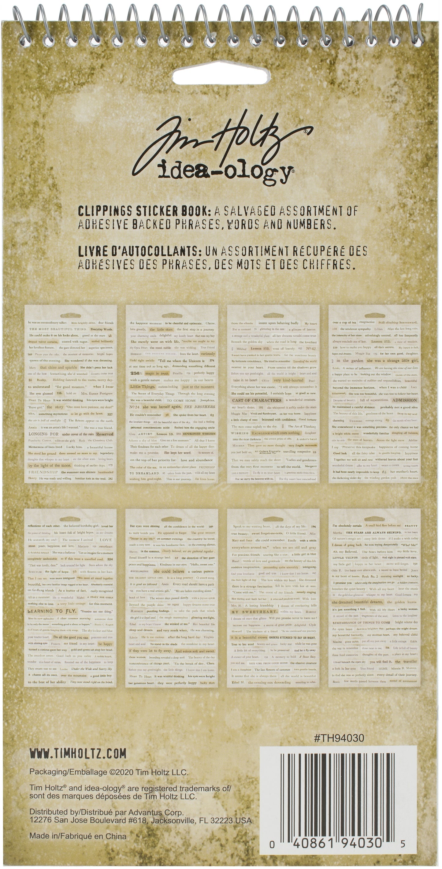 Idea-ology Tim Holtz Sticker Book 4.5"x8.75" - Clippings - 622 Pcs