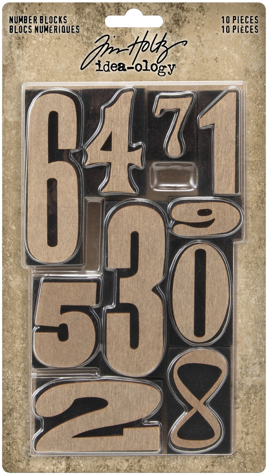 Idea-ology Tim Holtz Number Blocks - 10 Pcs