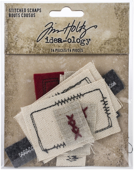 Idea-ology Tim Holtz Stitched Scraps - 14 Pcs