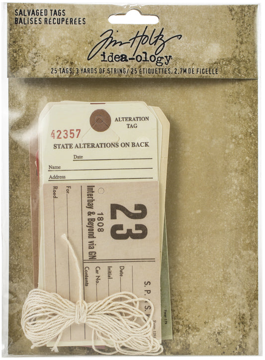 Idea-ology Tim Holtz Salvaged Tags-25 Pieces