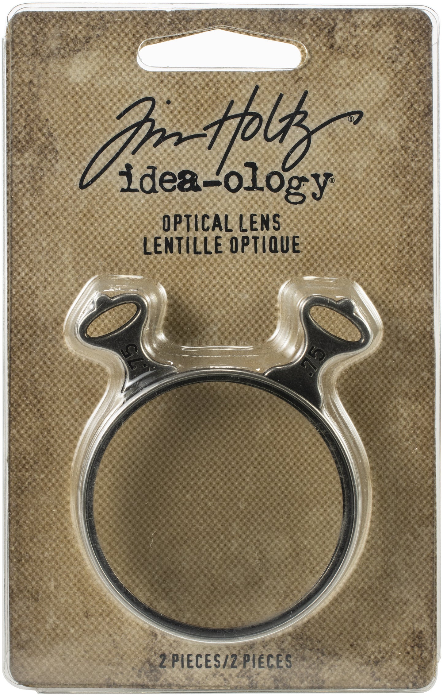 Idea-ology Tim Holtz Metal Adornments 2/Pkg-Optical Lens