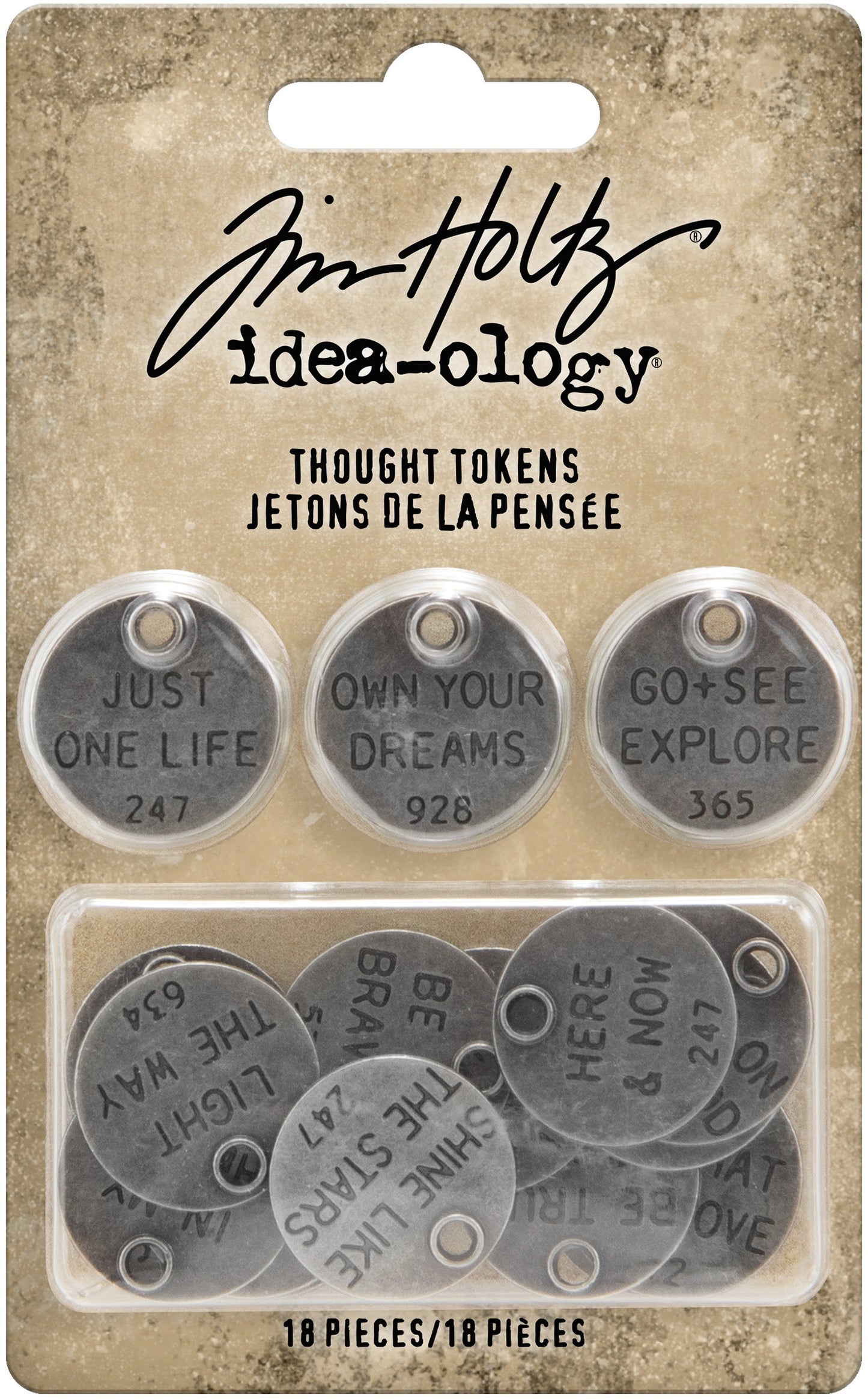 Idea-ology Tim Holtz Metal Adornments 18 Pcs - Thought Tokens