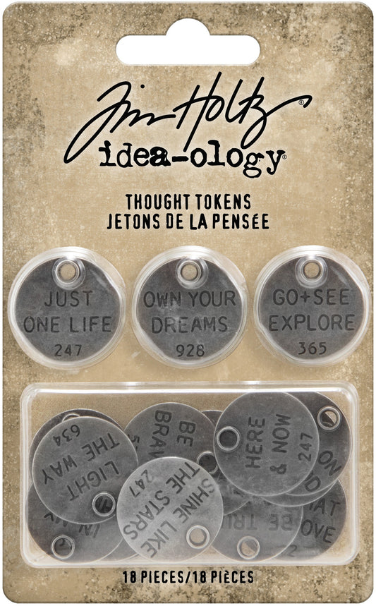 Idea-ology Tim Holtz Metal Adornments 18 Pcs - Thought Tokens