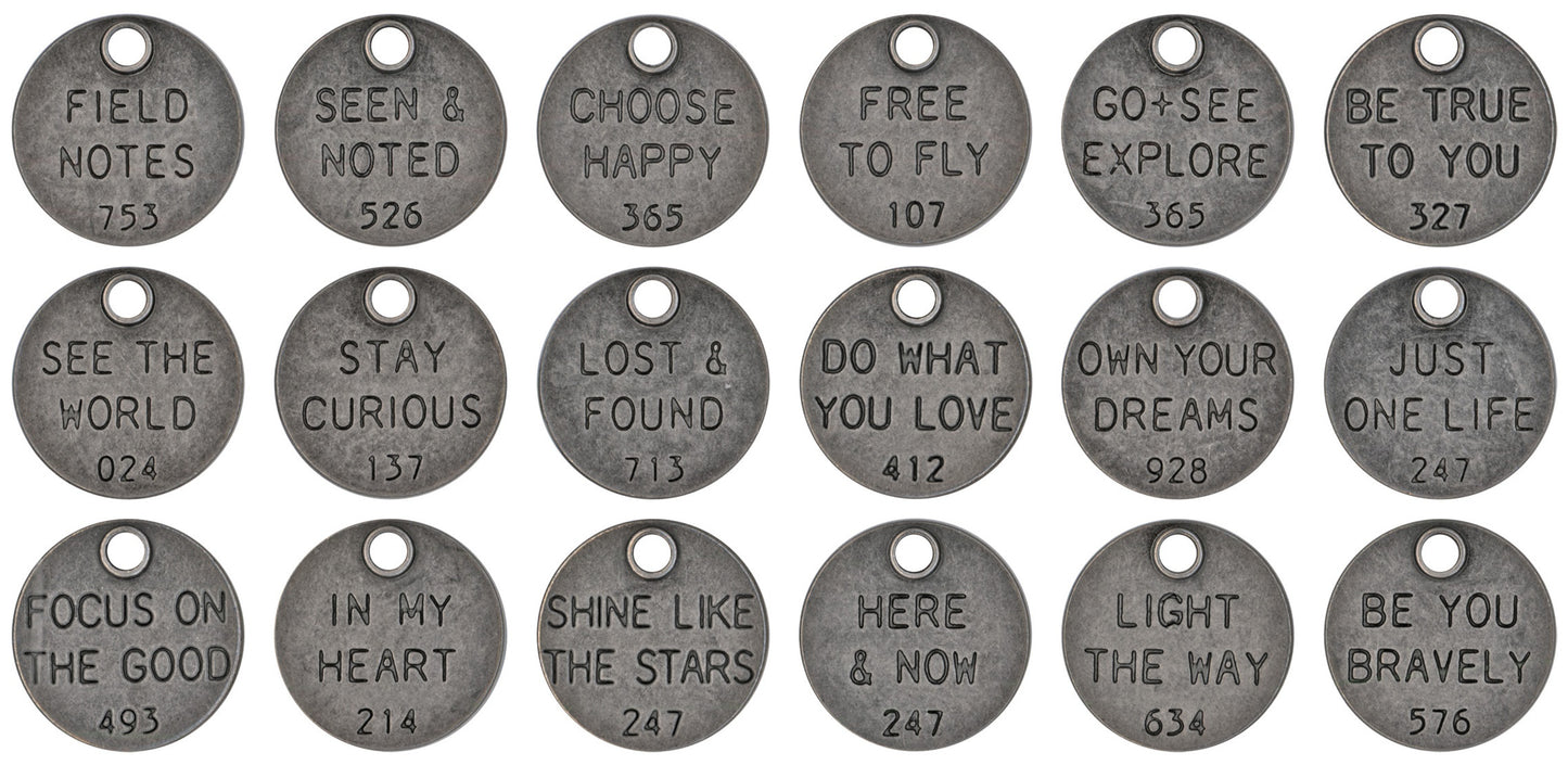 Idea-ology Tim Holtz Metal Adornments 18 Pcs - Thought Tokens