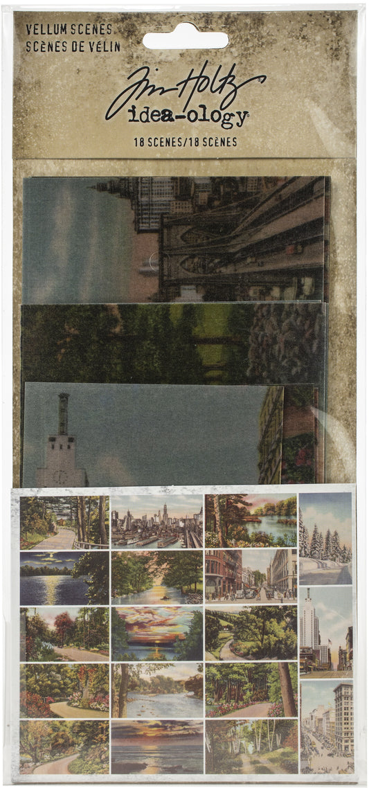Idea-ology Tim Holtz Vellum Scenes-18 Pieces