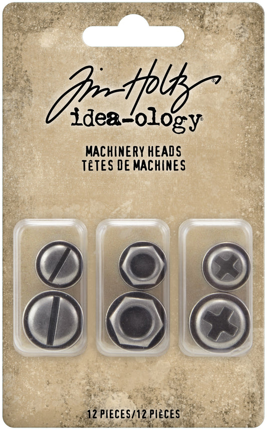 Idea-ology Tim Holtz Metal Adornments 6 Pcs - Machinery Heads