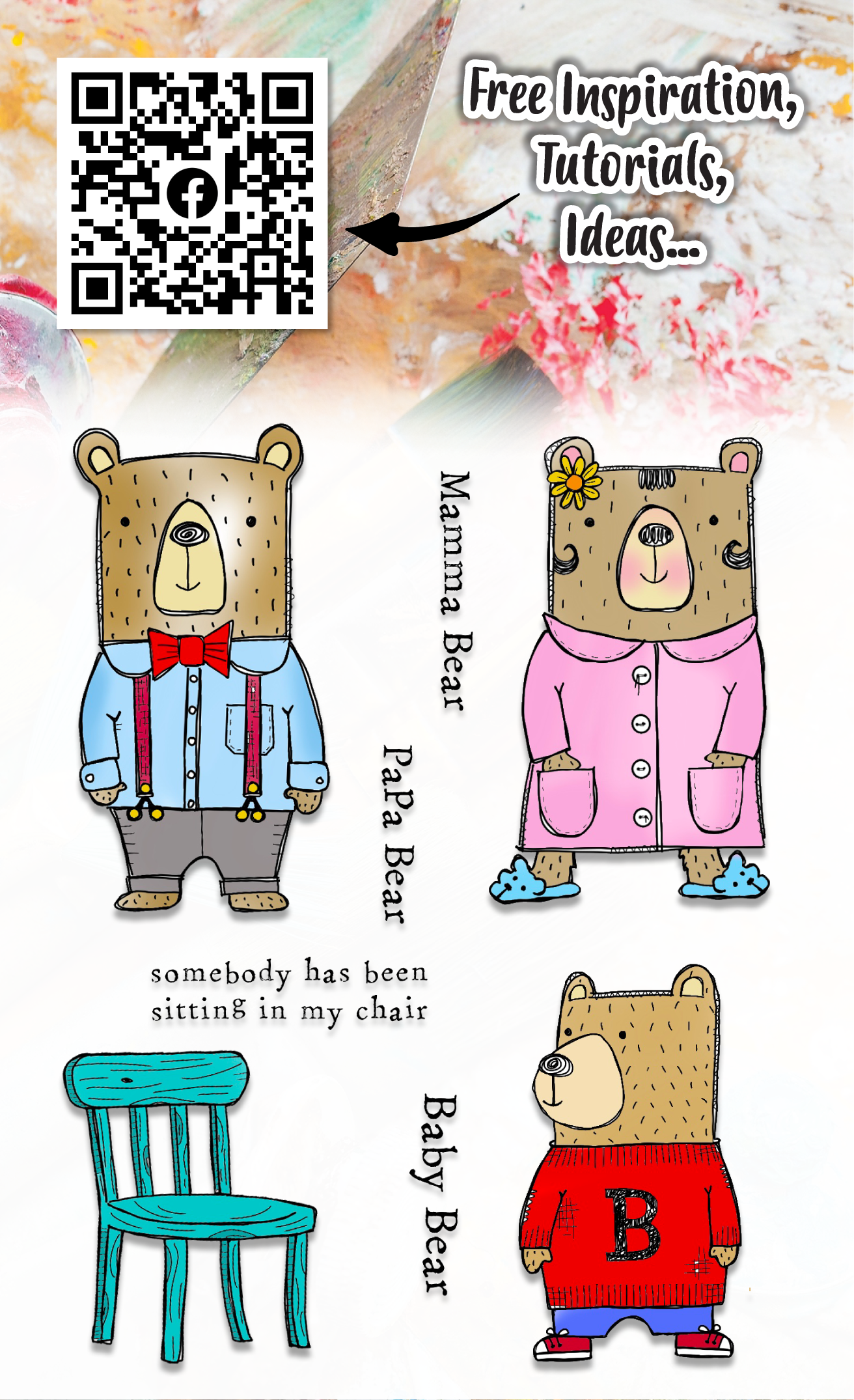 #641 - A6 Clear Stamp Set - Three Bears