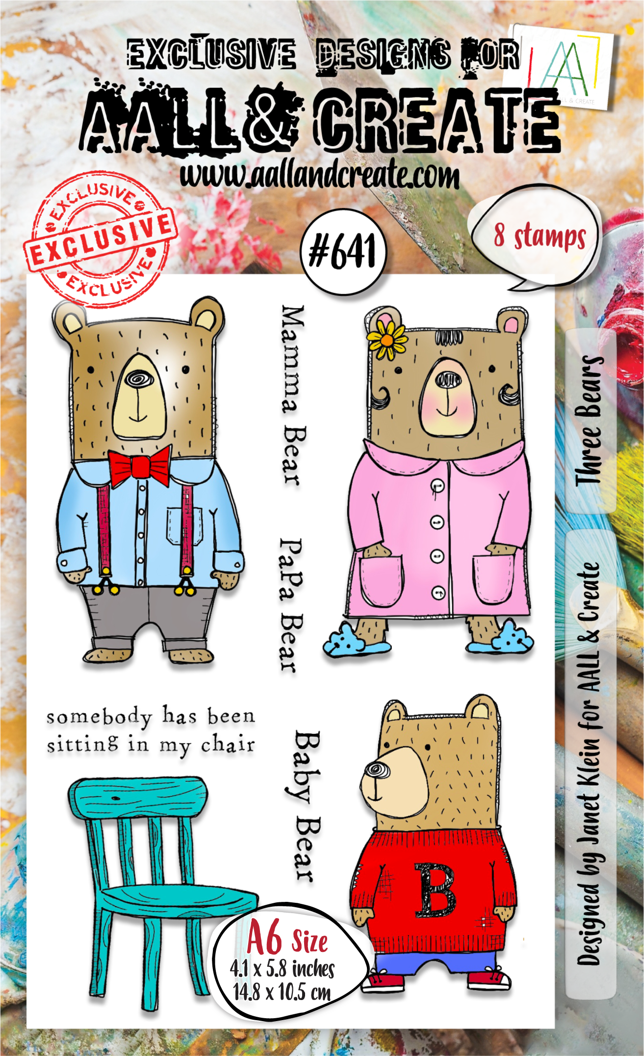 #641 - A6 Clear Stamp Set - Three Bears