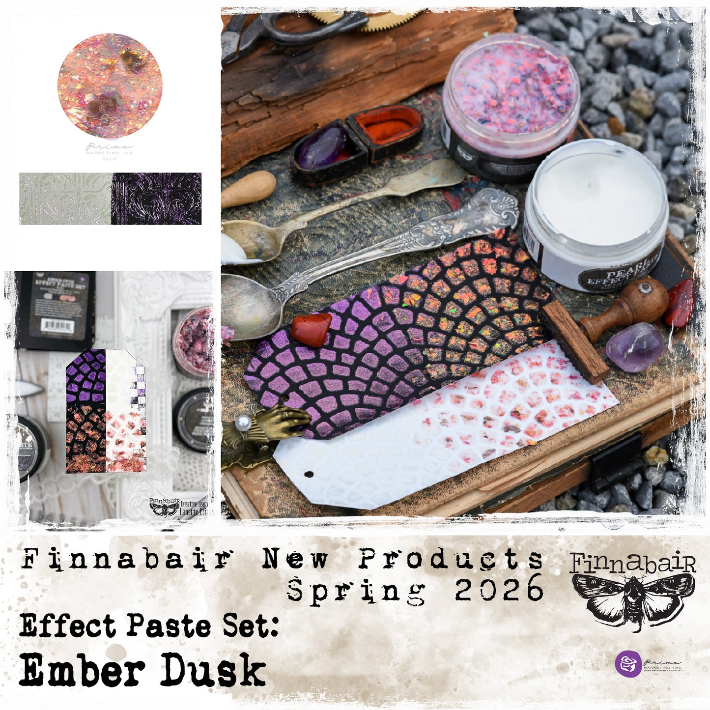 Prima Marketing Finnabair Limited Edition Effect Paste Set Ember Dusk (2x100ml)