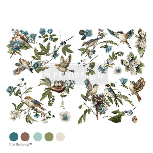 Re-design with Prima Aviary Elegance 24x35 Inch Decor Transfers