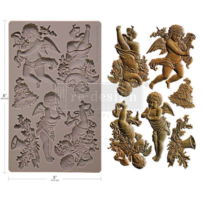 Re-design with Prima Angelic Floral Noel 5x8 Inch Decor Moulds
