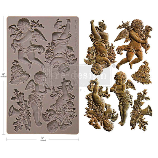 Re-design with Prima Angelic Floral Noel 5x8 Inch Decor Moulds