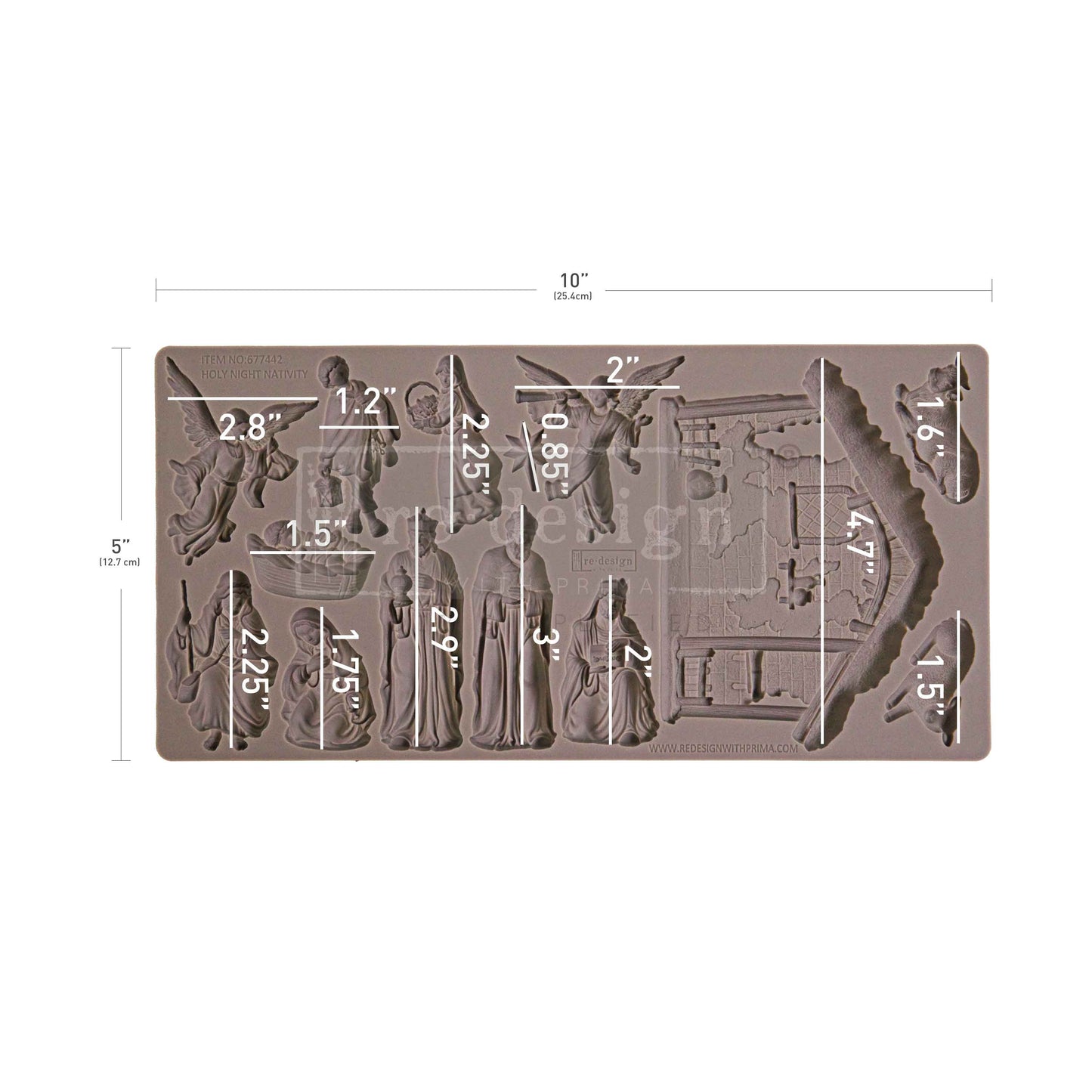 Re-design with Prima Holy Night Nativity 5x10 Inch Decor Moulds