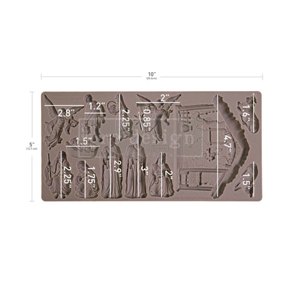 Re-design with Prima Holy Night Nativity 5x10 Inch Decor Moulds