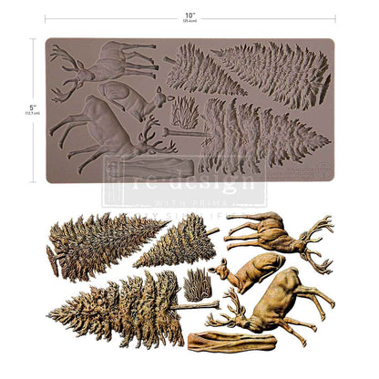 Re-design with Prima Evergreen Christmas Magic 5x10 Inch Decor Moulds