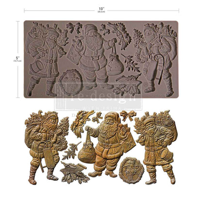 Re-design with Prima Santa's Holiday Cheer 5x10 Inch Decor Moulds