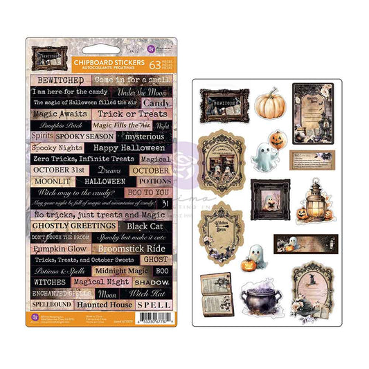 Prima Marketing Bewitched Chipboard Stickers (63pcs)