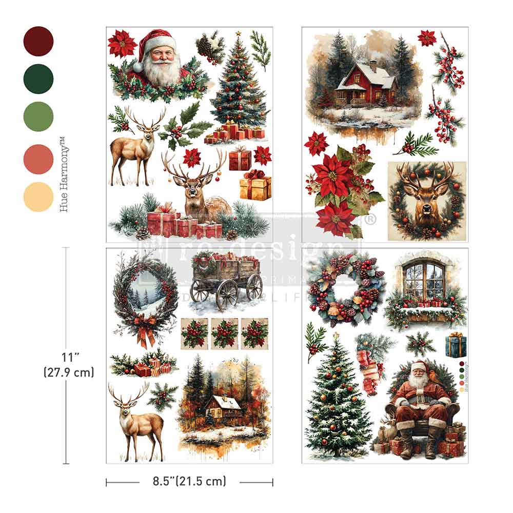 Re-design with Prima Yuletide Nostalgia 8,5x11 Inch Middy Transfers (3pcs)