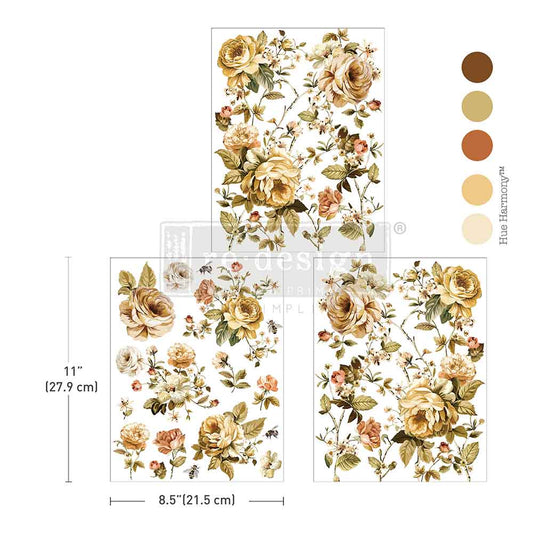 Re-design with Prima Belle Époque Blooms 8,5x11 Inch Middy Transfers (3pcs)