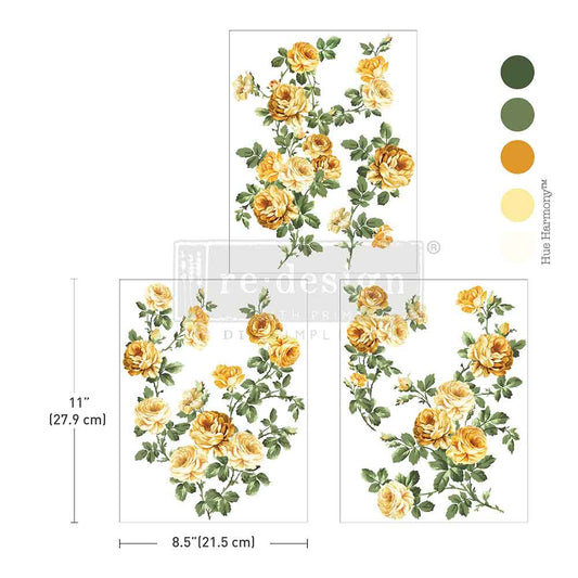 Re-design with Prima Bouquet De Provence 8,5x11 Inch Middy Transfers (3pcs)