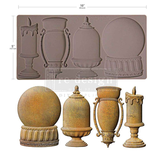 Re-design with Prima Glitter And Glow 5x10 Inch Decor Moulds