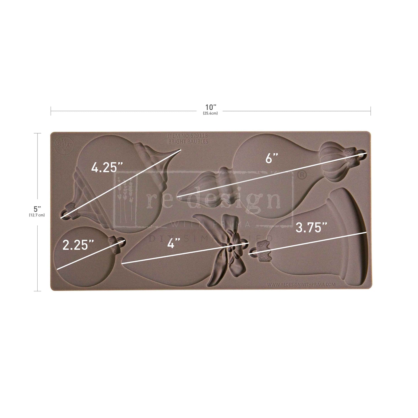 Re-design with Prima Bright Baubles 5x10 Inch Decor Moulds