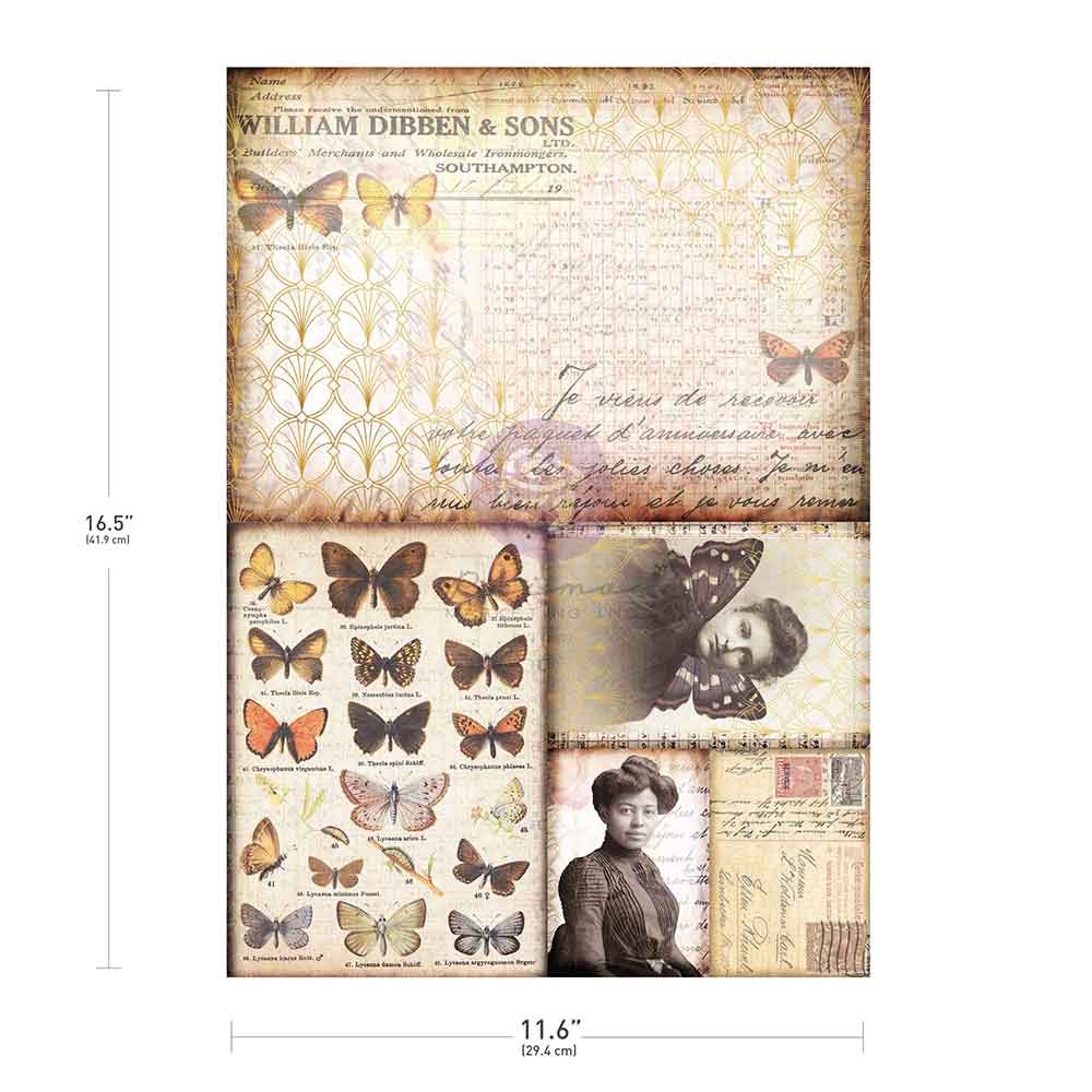 Prima Marketing Finnabair Southampton Butterflies A3 Decoupage Fiber