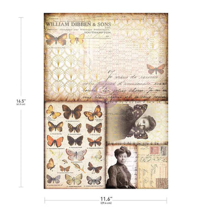 Prima Marketing Finnabair Southampton Butterflies A3 Decoupage Fiber