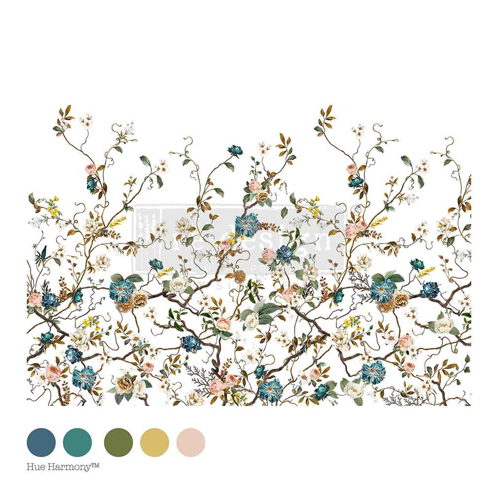 Re-design with Prima Blue Vine 24x35 Inch Decor Transfers
