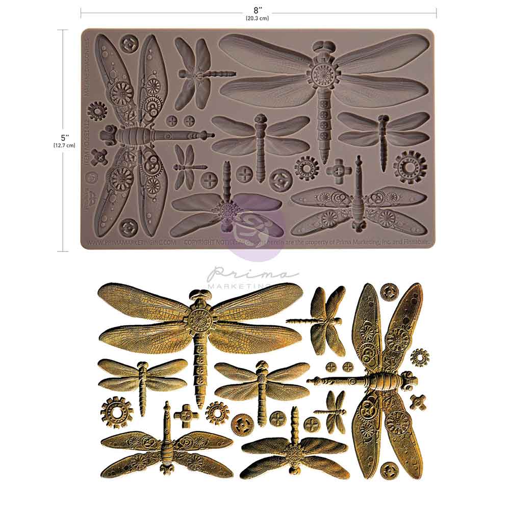 Prima Marketing Finnabair Machine Dragonflies 5x8 Inch Decor Moulds