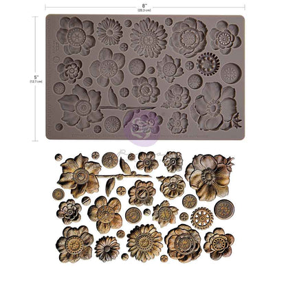 Prima Marketing Finnabair Rusty Flowers 5x8 Inch Decor Moulds