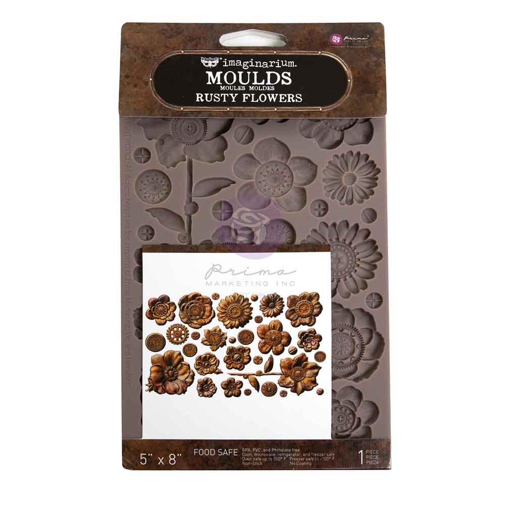 Prima Marketing Finnabair Rusty Flowers 5x8 Inch Decor Moulds
