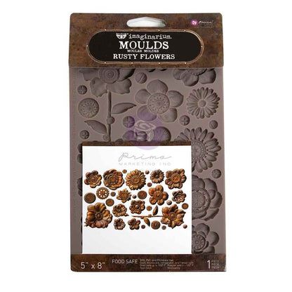 Prima Marketing Finnabair Rusty Flowers 5x8 Inch Decor Moulds