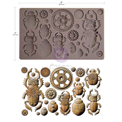 Prima Marketing Finnabair Steampunk Beetles 5x8 Inch Decor Moulds