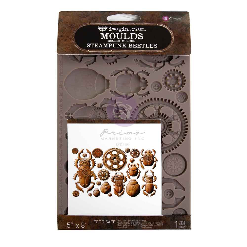 Prima Marketing Finnabair Steampunk Beetles 5x8 Inch Decor Moulds