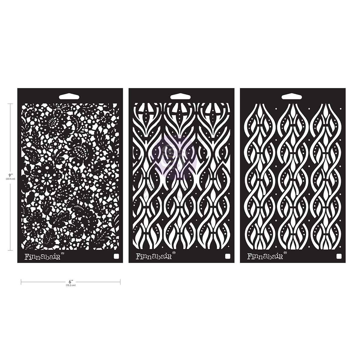 Prima Marketing Finnabair Limited Edition Stencil Set Victorian Tiles (3pcs)