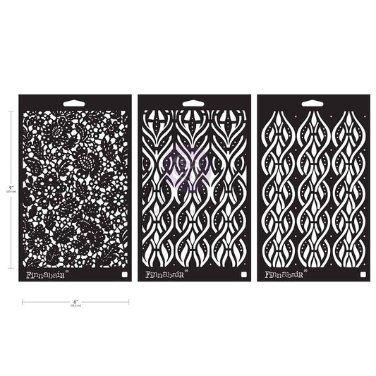 Prima Marketing Finnabair Limited Edition Stencil Set Victorian Tiles (3pcs)