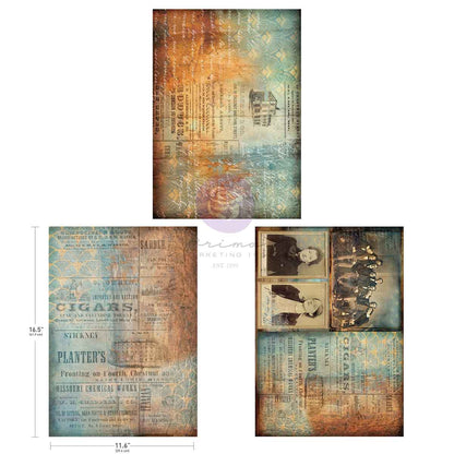 Prima Marketing Finnabair A3 Decoupage Pack Chestnut Street (3pcs)