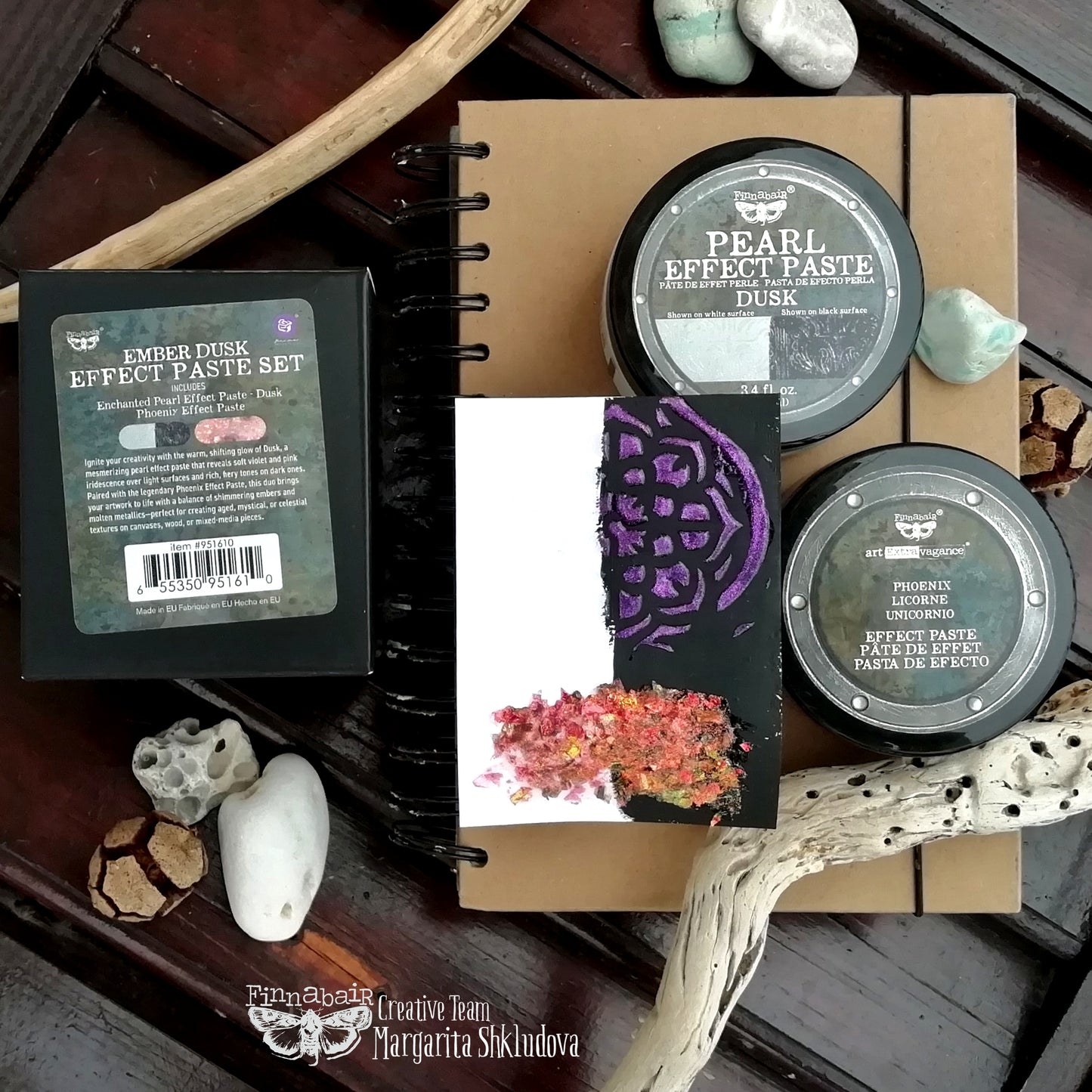 Prima Marketing Finnabair Limited Edition Effect Paste Set Ember Dusk (2x100ml)