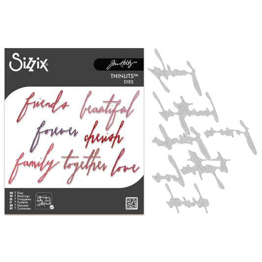 Sizzix Thinlits Die by Tim Holtz Handwritten Love (7pcs) Ships from*