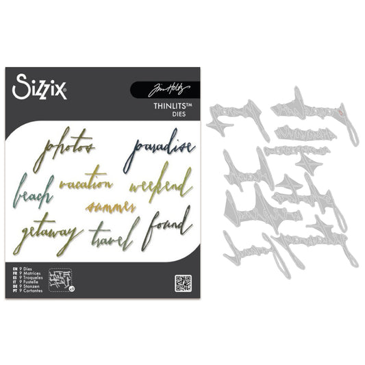 Sizzix Thinlits Die by Tim Holtz Handwritten Vacation (9pcs)