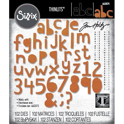 Sizzix Thinlits Die Set 102PK - Alphanumeric Cutout Lower by Tim Holtz