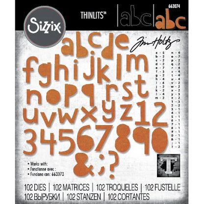 Sizzix Thinlits Die Set 102PK - Alphanumeric Cutout Lower by Tim Holtz