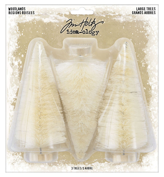 Idea-ology Tim Holtz Woodland Large Trees 3 Pcs - Natural 5"