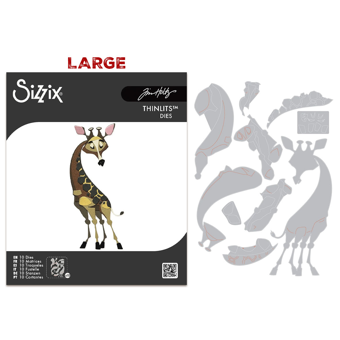 Sizzix Thinlits LARGE Colorize Die by Tim Holtz Gertrude (10pcs)