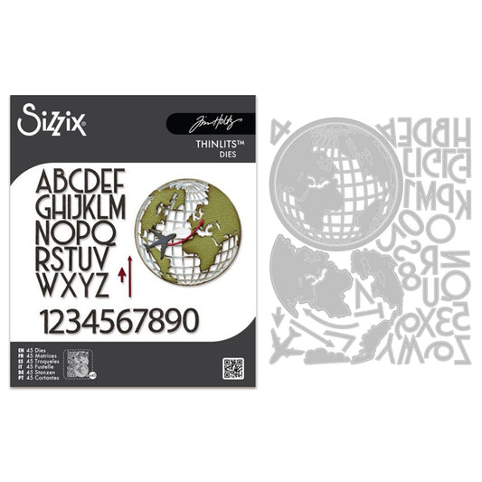 Sizzix Thinlits Die by Tim Holtz Vault World Travel (45pcs)