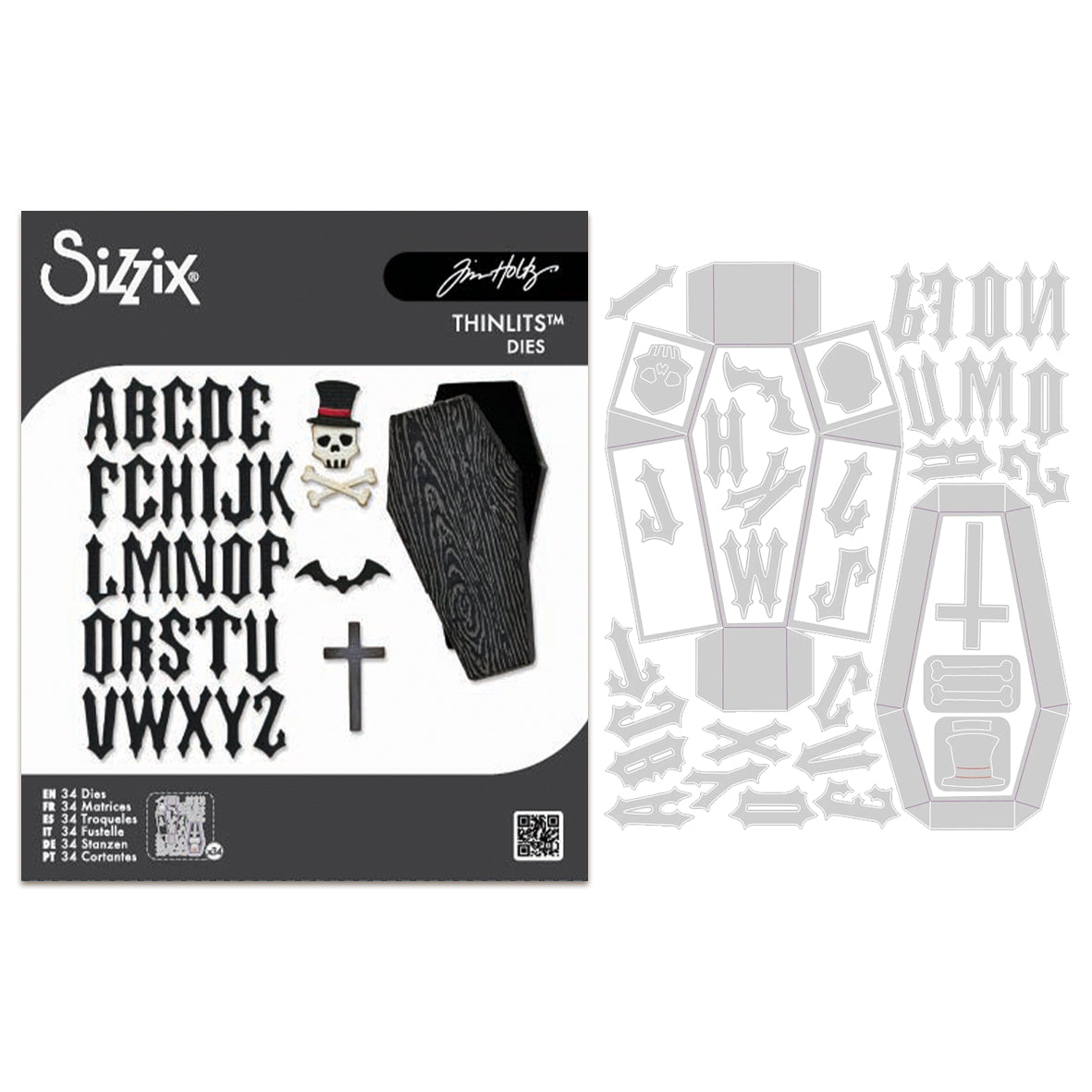 Sizzix Thinlits Die by Tim Holtz Vault Coffin Box (34pcs)
